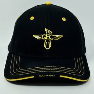 GEC Gold Eagle Coop Hat Baseball Cap Farming Farmer Agriculture Strapback Black